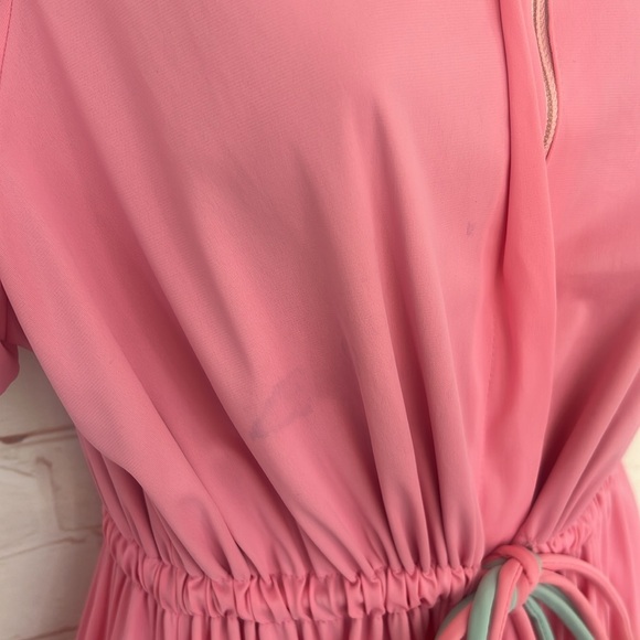 RARE 70’s VANITY FAIR BARBIECORE pink gown/lounge wear maxi dress SZ M VTG ROBE - Picture 7 of 11
